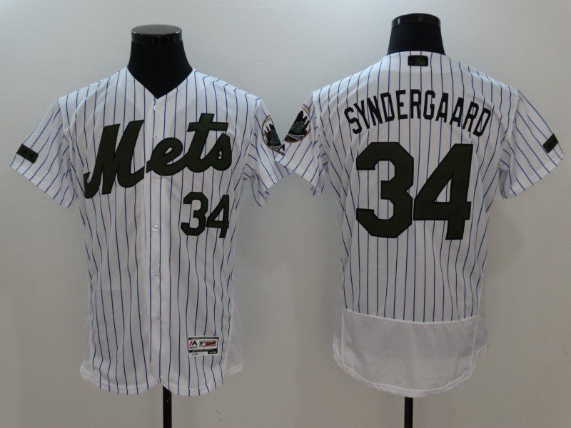 2017 Men MLB New York Mets #34 Syndergaard White Elite Commemorative Edition Jerseys